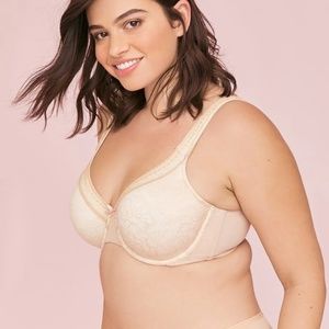 Lane Bryant Modern Lace Lined Balconette Bra Size 42DD
